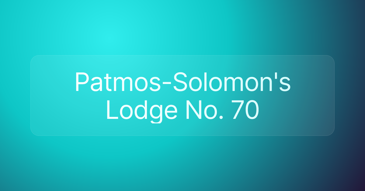 Patmos-Solomon's Lodge No. 70