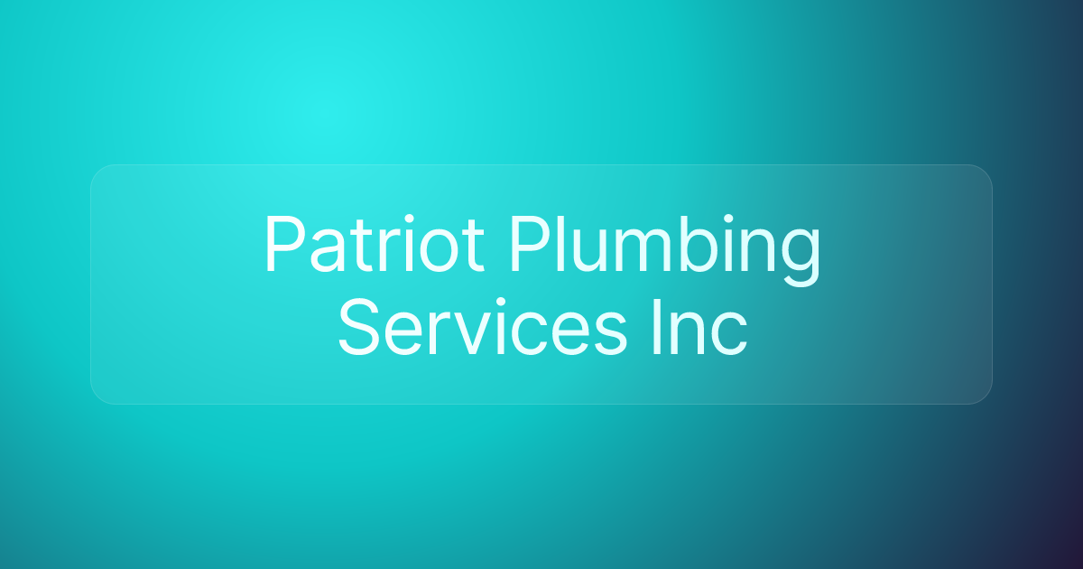 Patriot Plumbing Services Inc