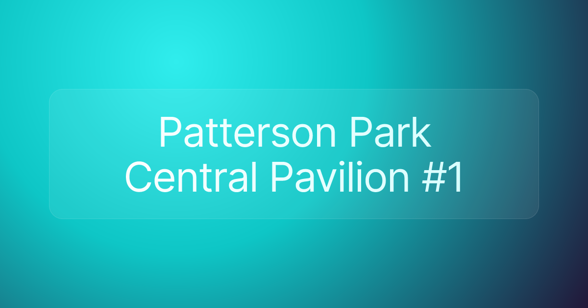 Patterson Park Central Pavilion #1
