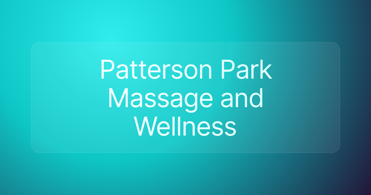 Patterson Park Massage and Wellness