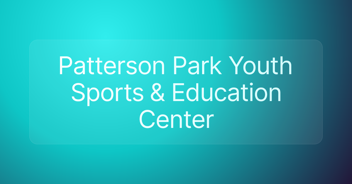 Patterson Park Youth Sports & Education Center
