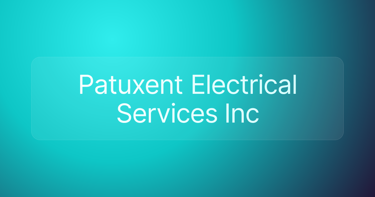 Patuxent Electrical Services Inc