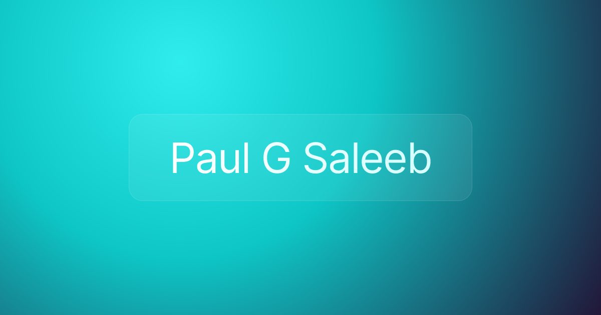 Paul G Saleeb