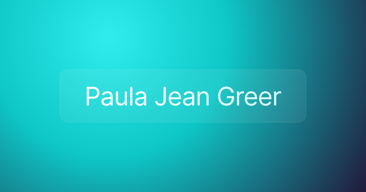 Paula Jean Greer