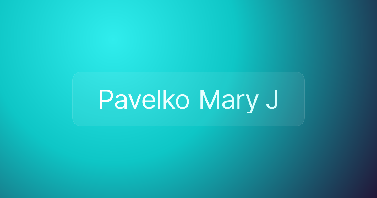 Pavelko Mary J