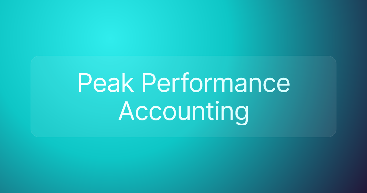 Peak Performance Accounting