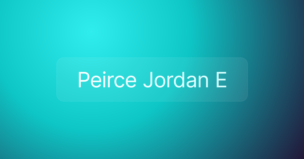 Peirce Jordan E