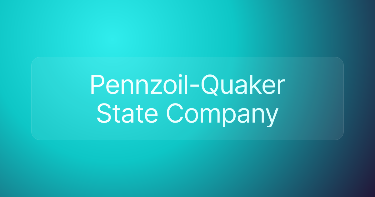 Pennzoil-Quaker State Company