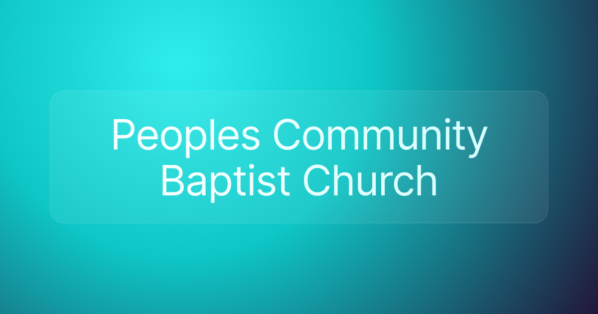 Peoples Community Baptist Church