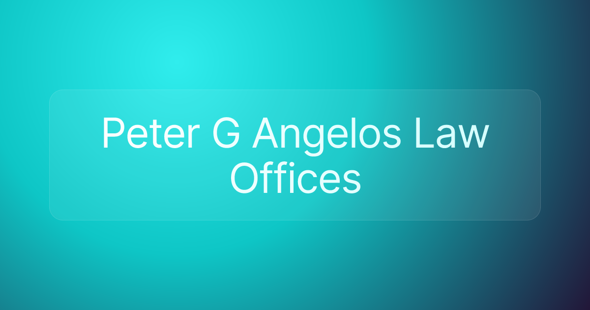 Peter G Angelos Law Offices