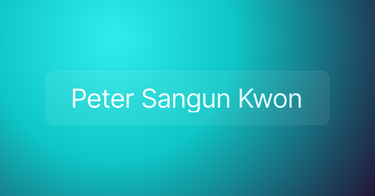 Peter Sangun Kwon