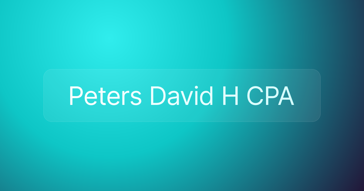 Peters David H CPA