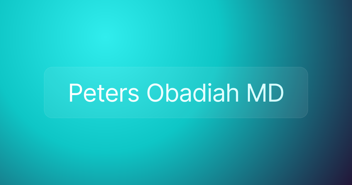 Peters Obadiah MD