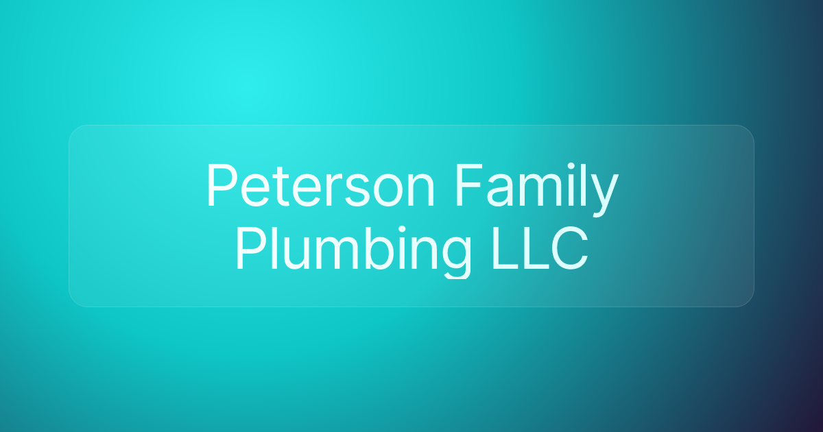 Peterson Family Plumbing LLC