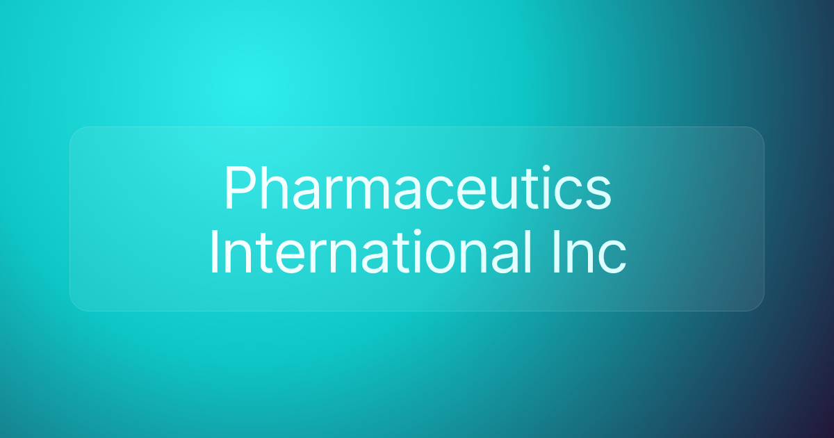 Pharmaceutics International Inc