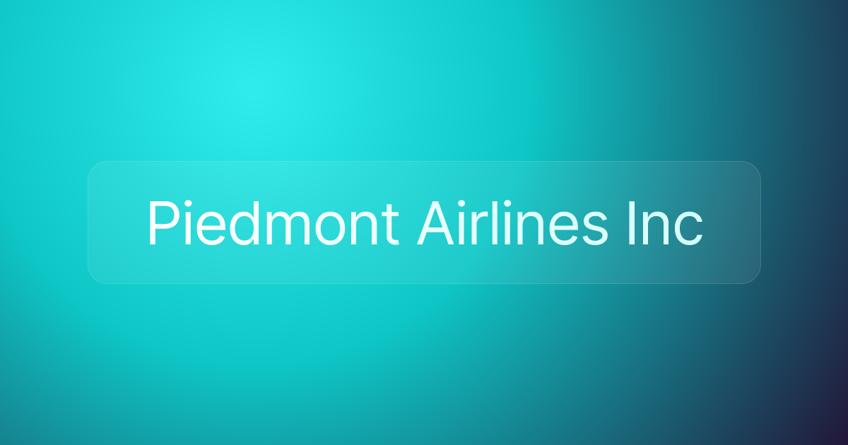 Piedmont Airlines Inc