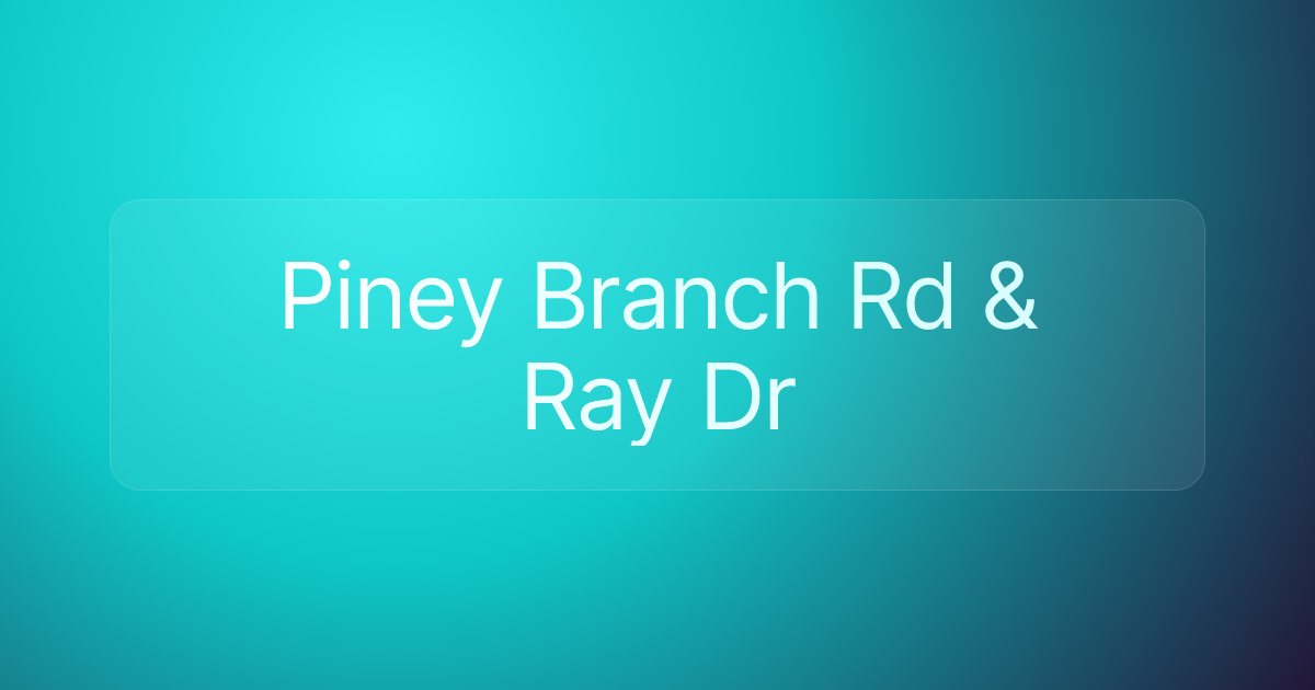Piney Branch Rd & Ray Dr