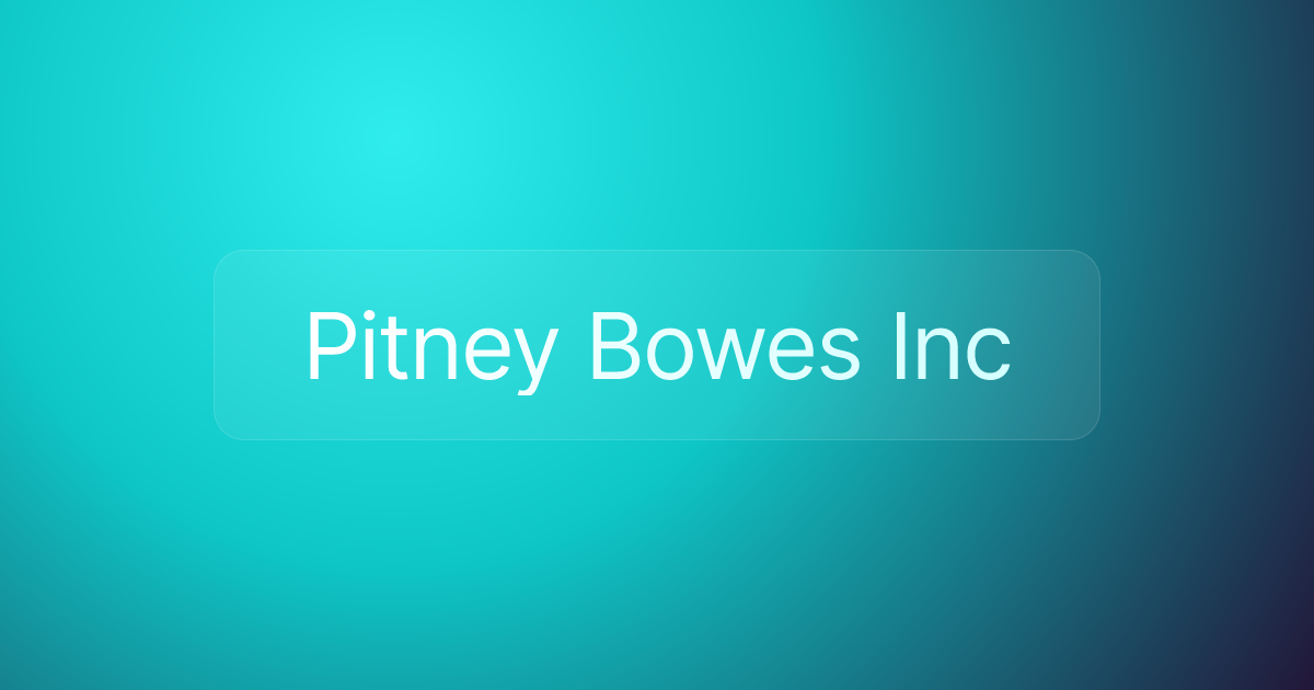 Pitney Bowes Inc