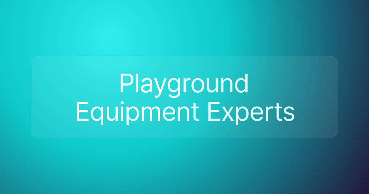 Playground Equipment Experts