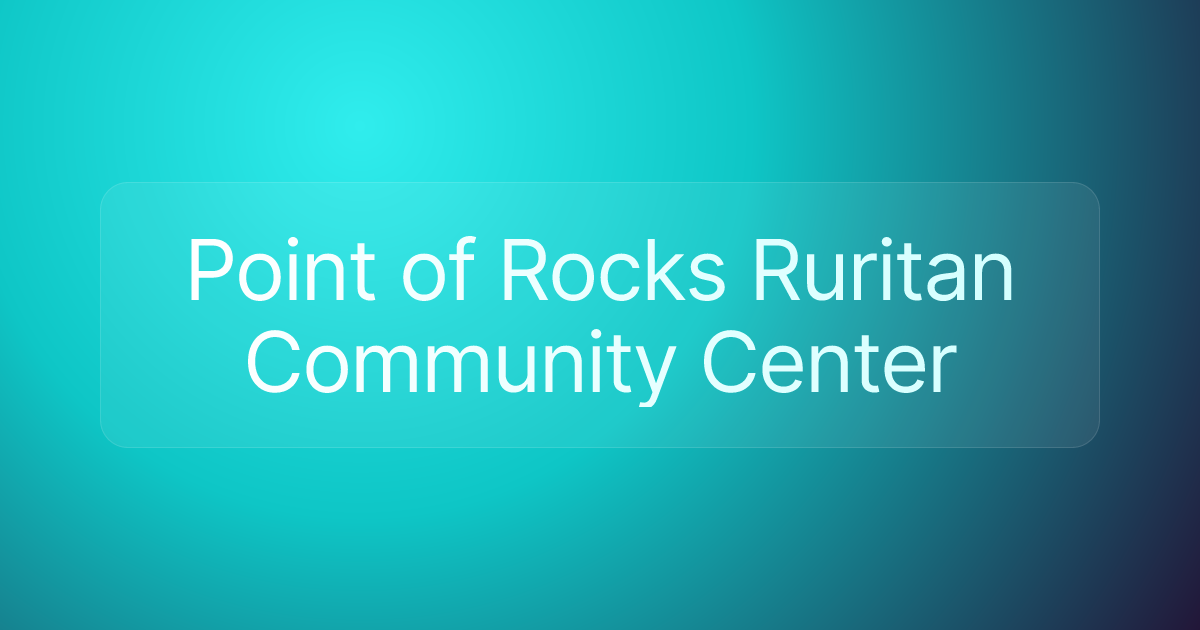 Point of Rocks Ruritan Community Center