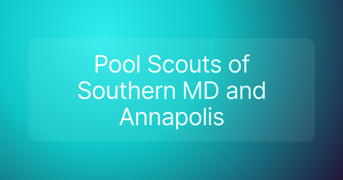Pool Scouts of Southern MD and Annapolis