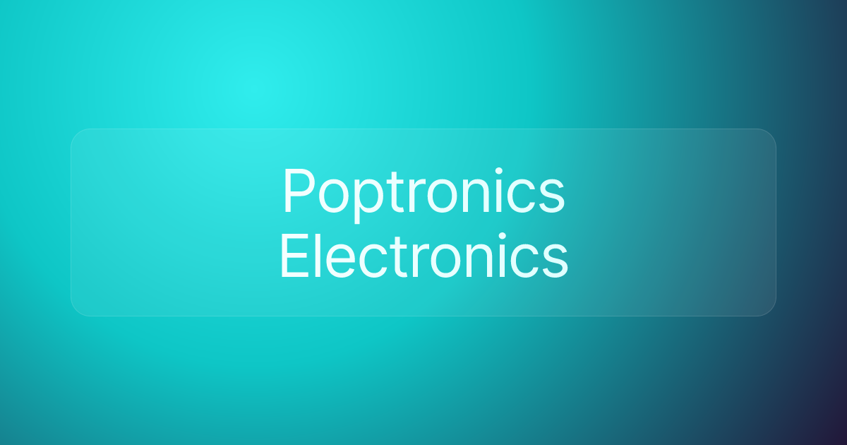 Poptronics Electronics