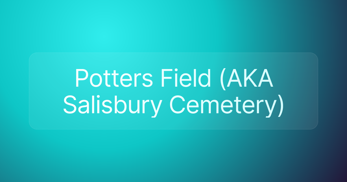 Potters Field (AKA Salisbury Cemetery)