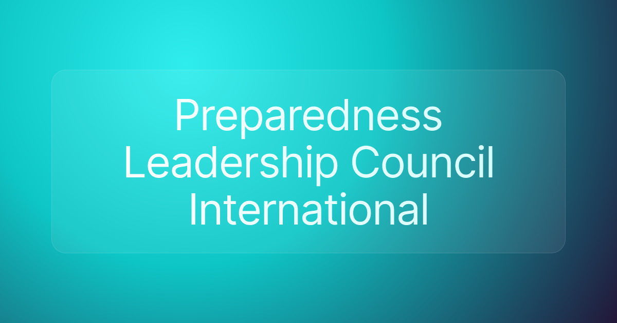 Preparedness Leadership Council International