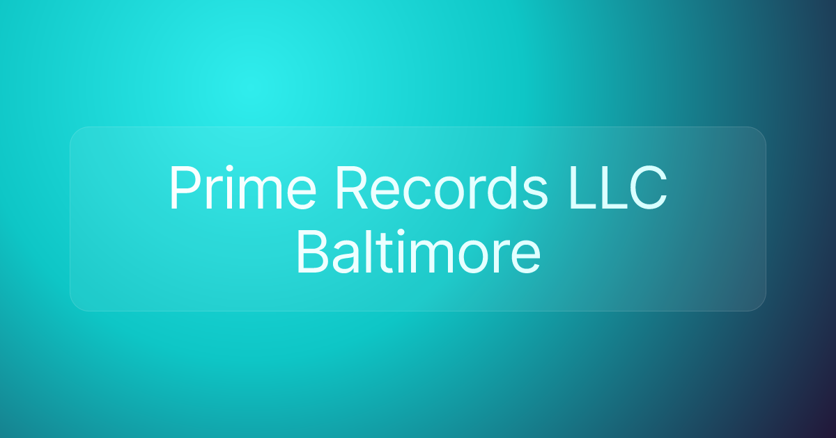 Prime Records LLC Baltimore