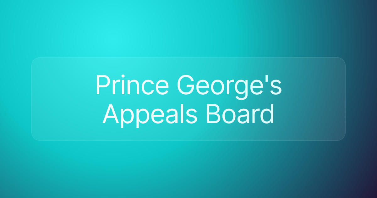 Prince George's Appeals Board