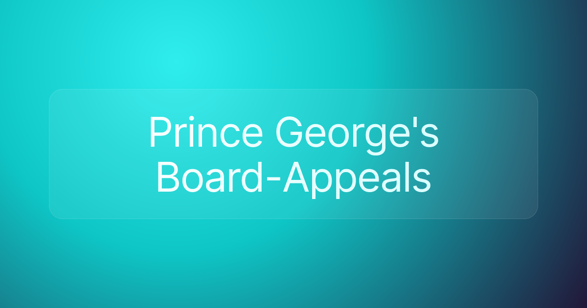 Prince George's Board-Appeals