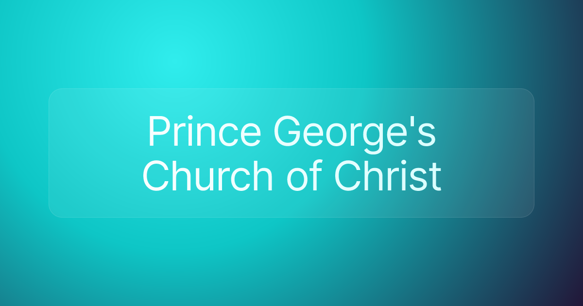 Prince George's Church of Christ