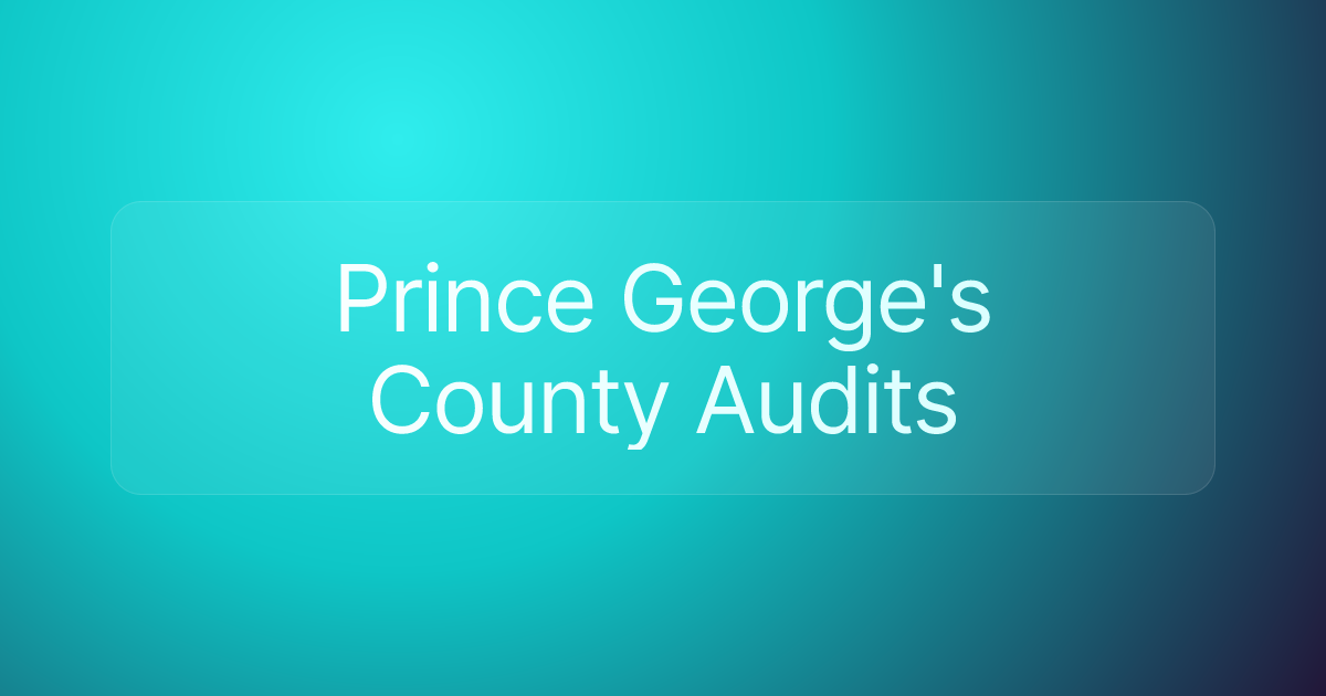Prince George's County Audits