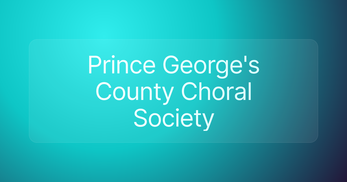 Prince George's County Choral Society