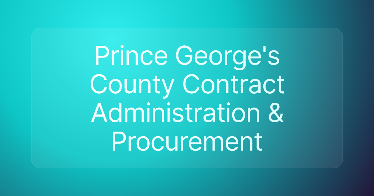 Prince George's County Contract Administration & Procurement