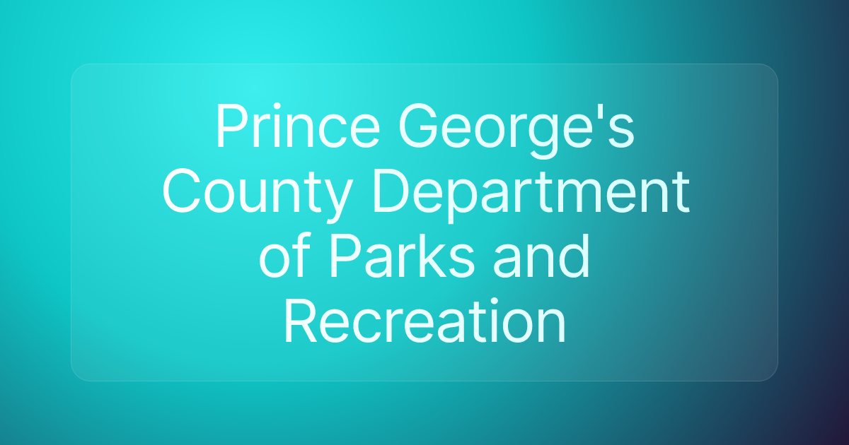 Prince George's County Department of Parks and Recreation