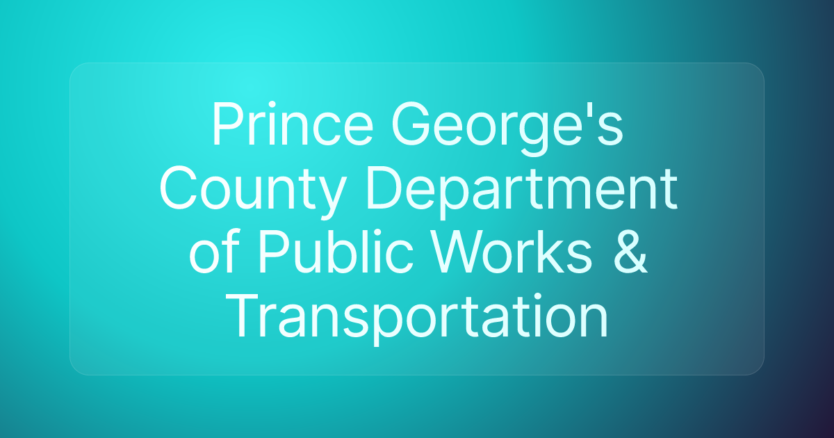 Prince George's County Department of Public Works & Transportation