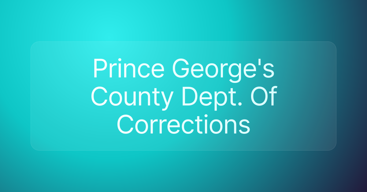 Prince George's County Dept. Of Corrections