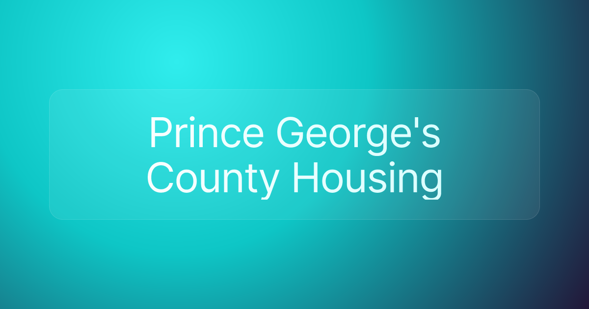 Prince George's County Housing