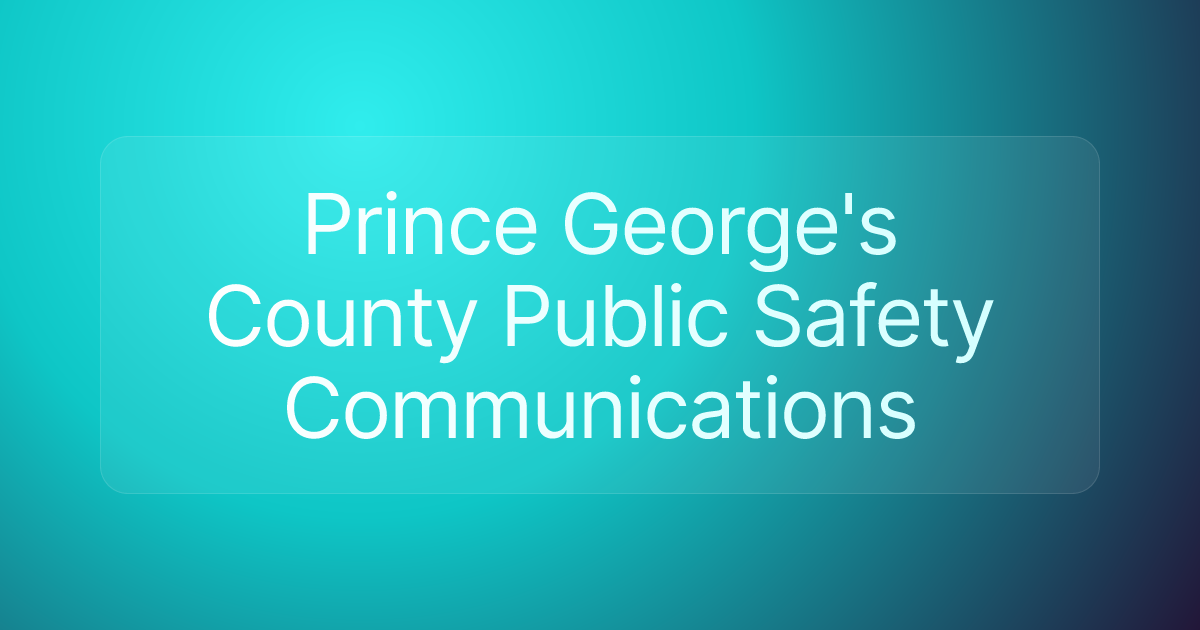 Prince George's County Public Safety Communications