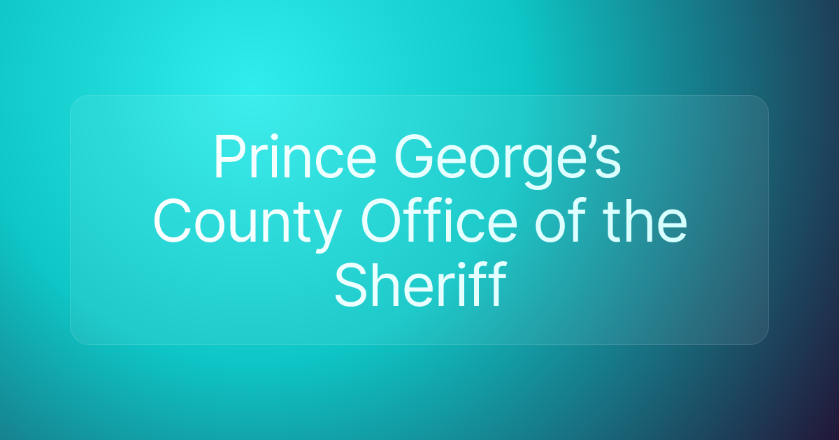 Prince George’s County Office of the Sheriff