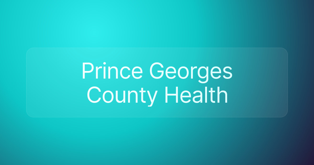Prince Georges County Health