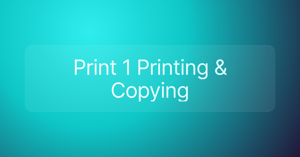 Print 1 Printing & Copying