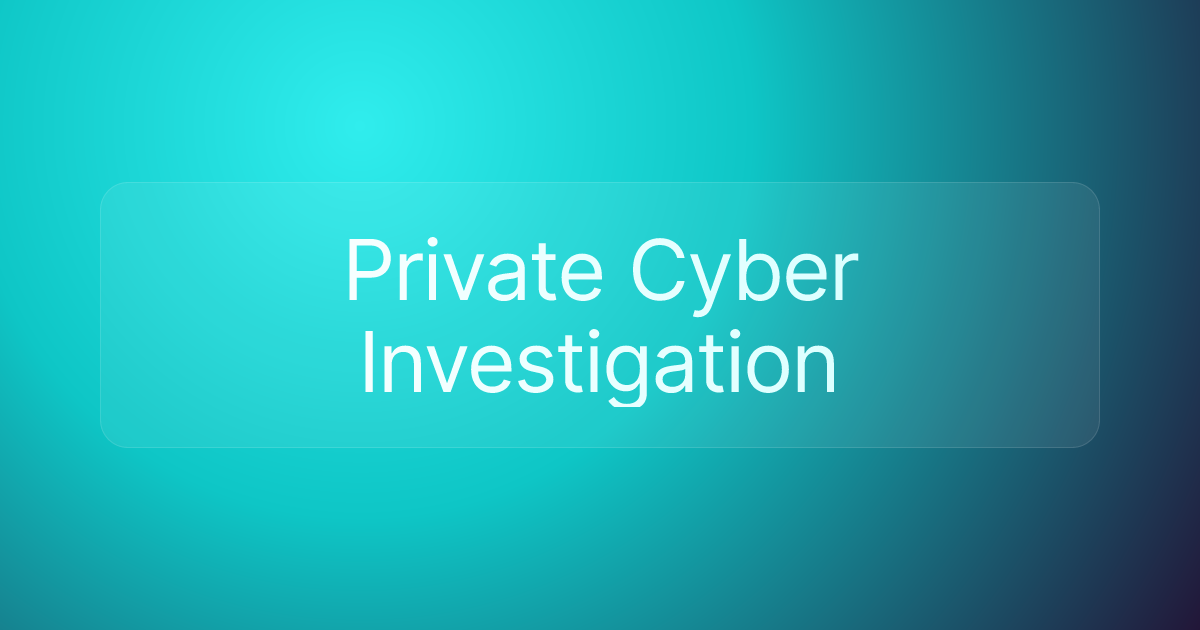 Private Cyber Investigation