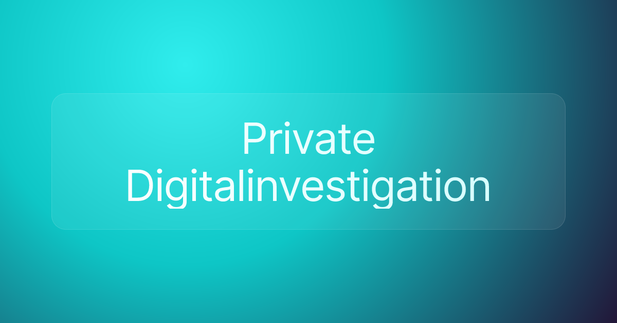 Private Digitalinvestigation