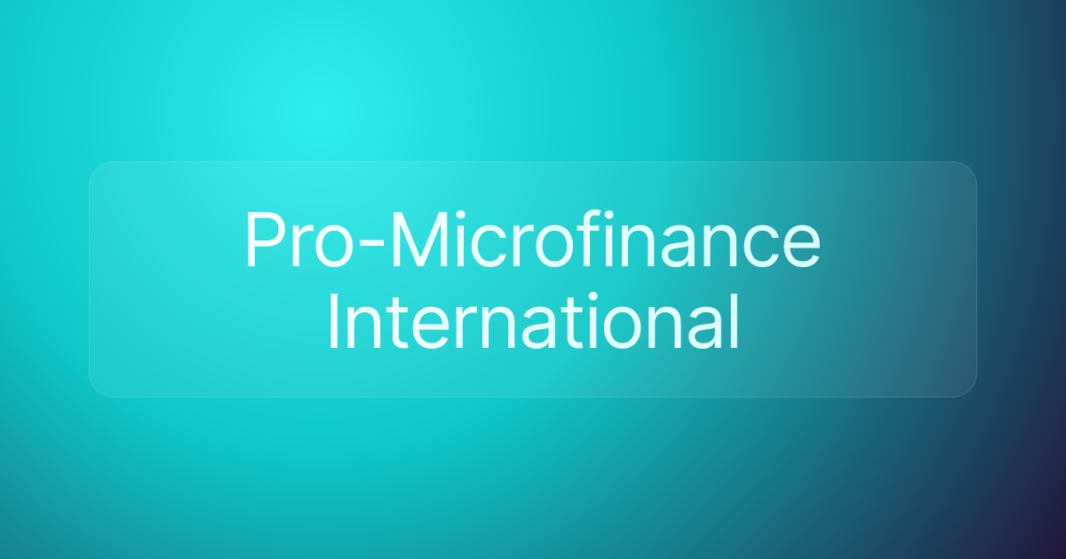 Pro-Microfinance International
