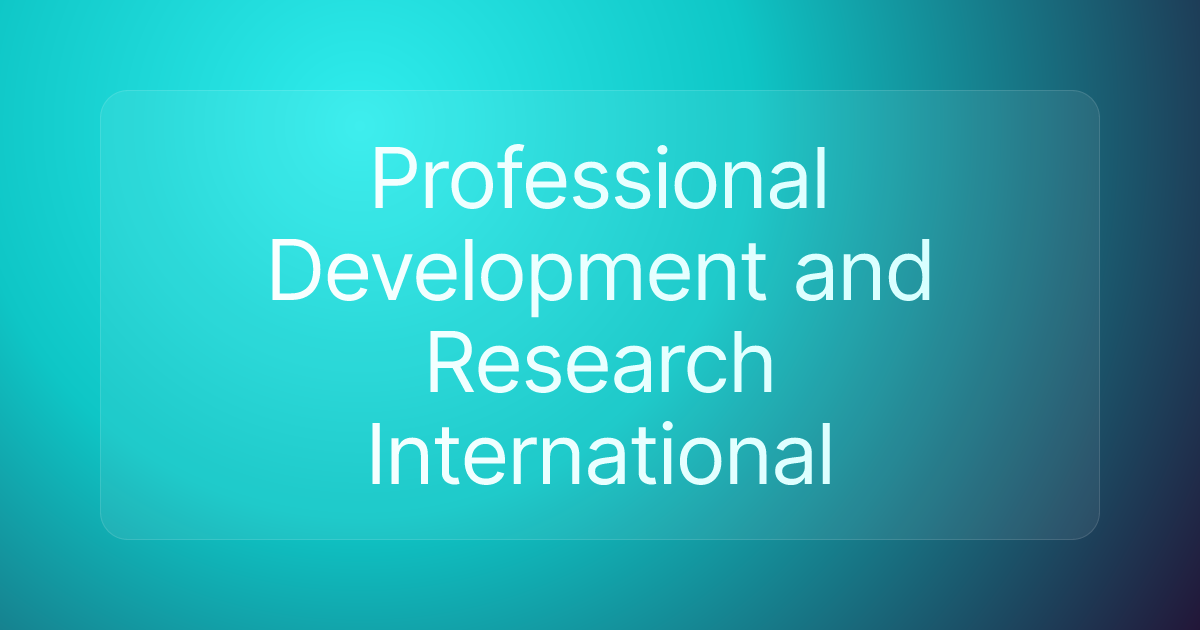 Professional Development and Research International