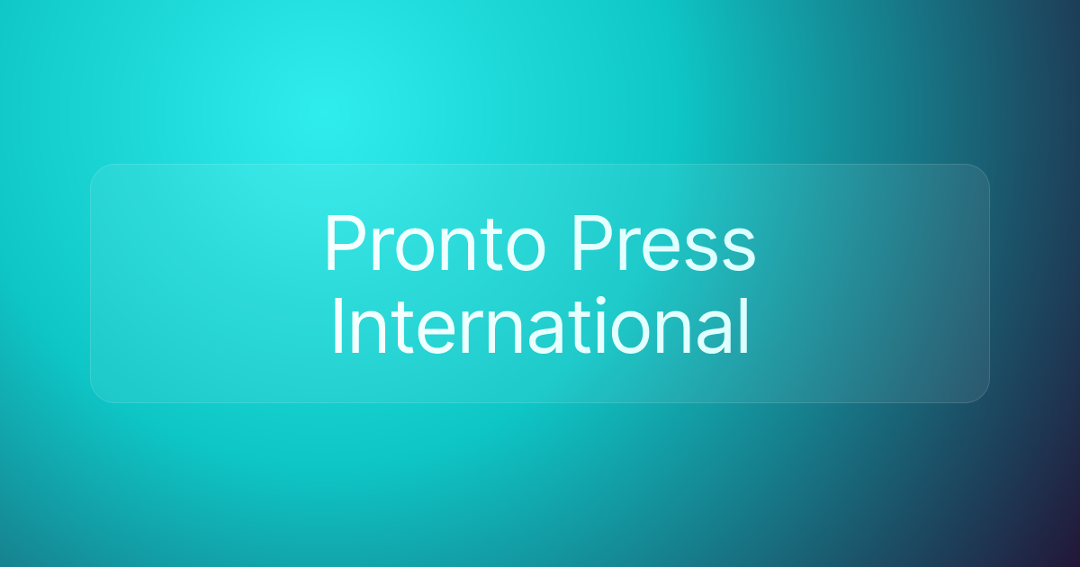 Pronto Press International