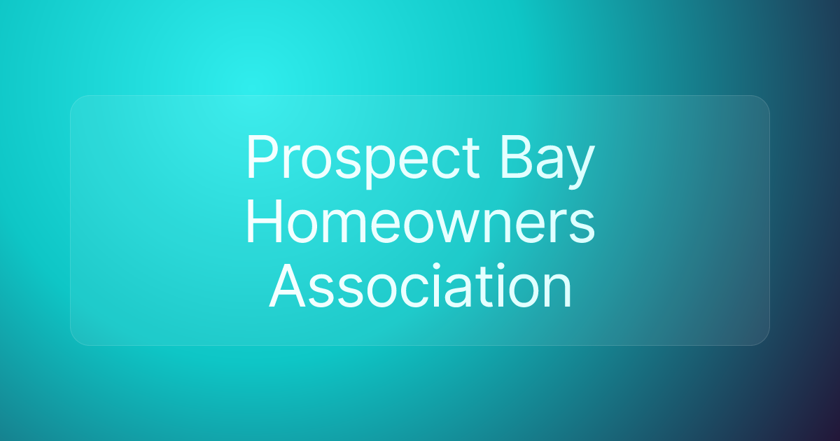 Prospect Bay Homeowners Association