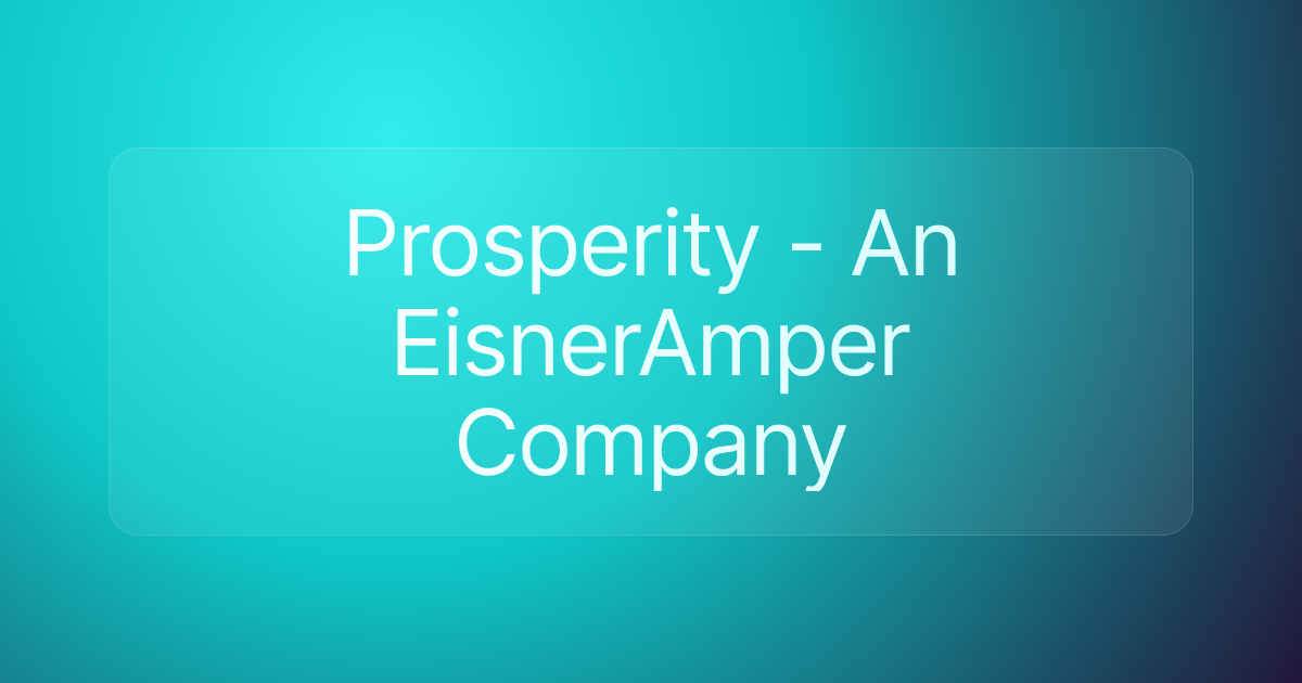 Prosperity - An EisnerAmper Company